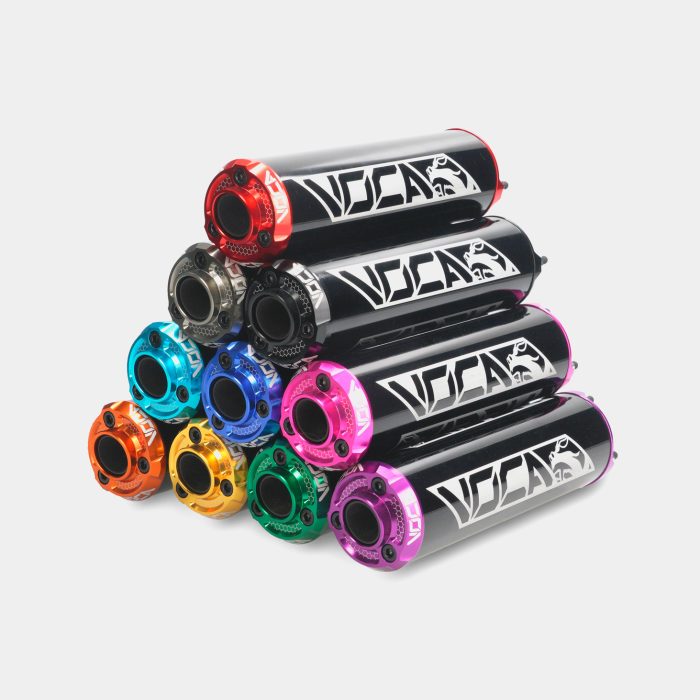 VCR-RD30400 silencer voca alu black cnc end caps multicolour